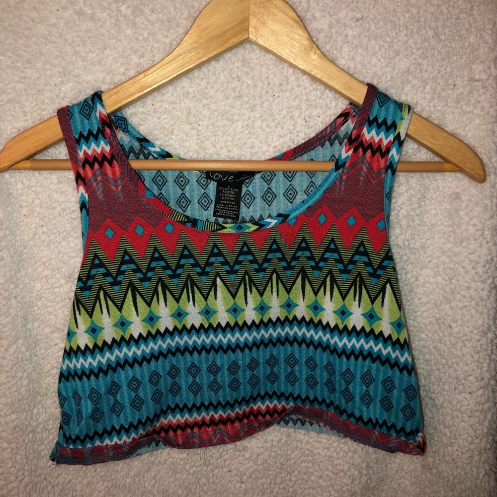 Tribal print crop top
